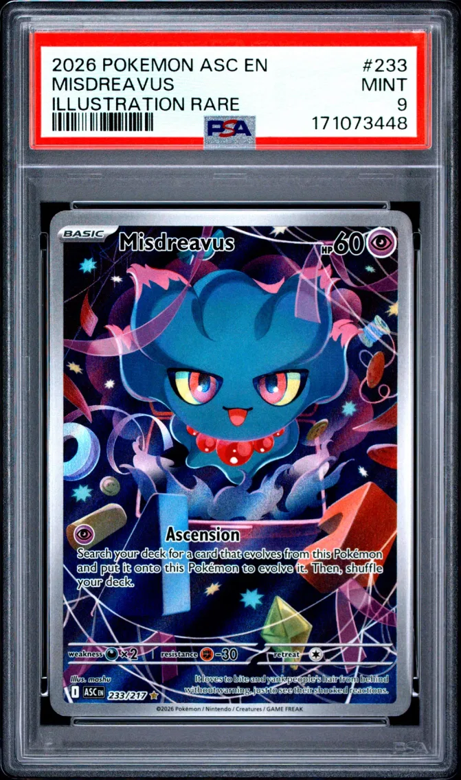 2026 #233 Misdreavus PSA 9 Asc EN-Ascended Heroes