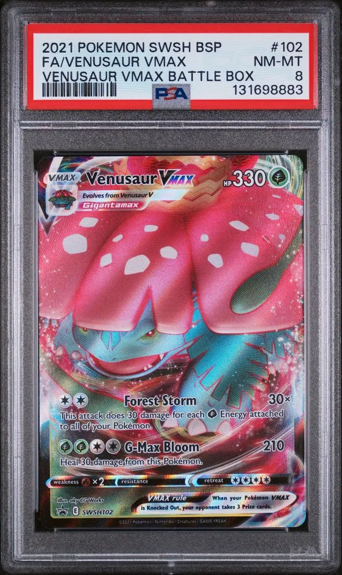 2021 #102 Full Art/Venusaur Vmax PSA 8 Swsh Black Star Promo