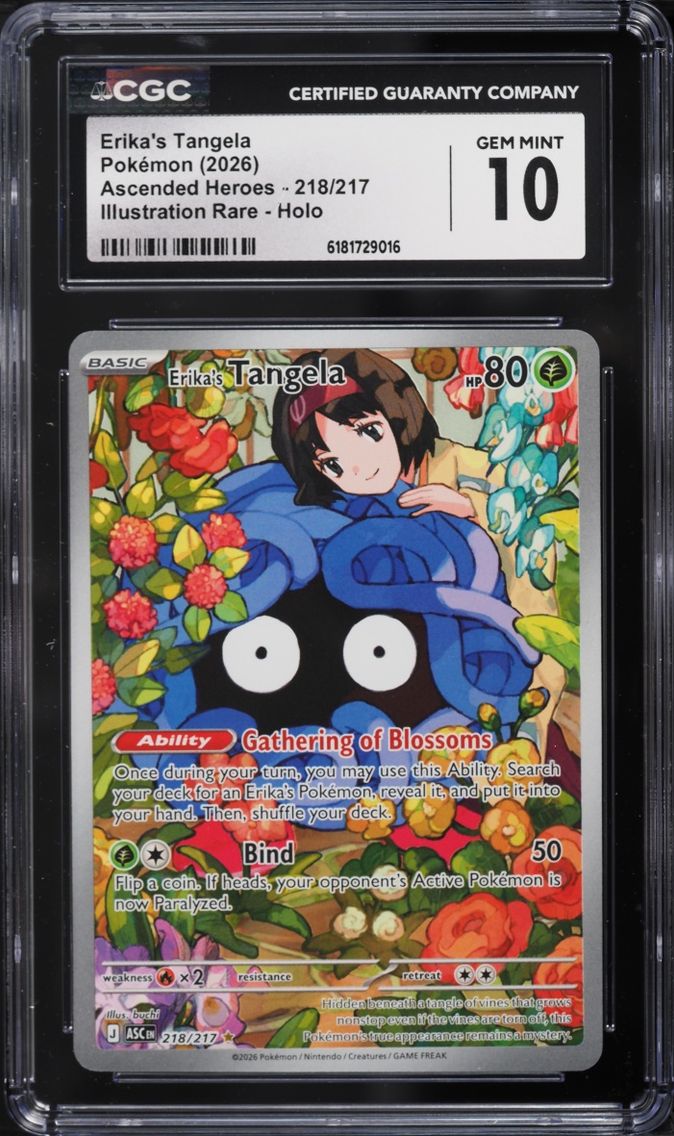 2026 Pokemon Mega Evolution Ascended Heroes IR Erika's Tangela #218 CGC 10 GEM MINT