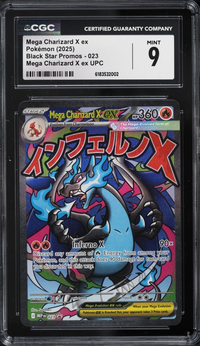 2025 #23 Mega Charizard X Ex CGC 9 Pokemon Mega Evolution Promo Ultra Premium Full Art