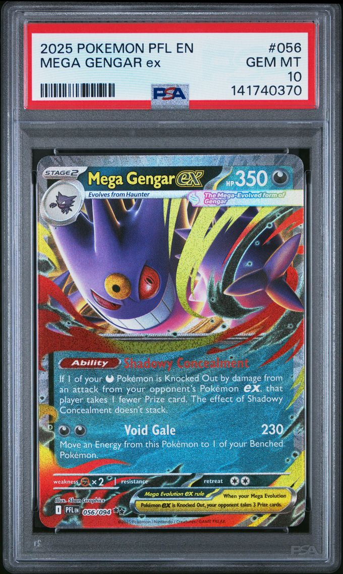 2025 #056 Mega Gengar EX PSA 10 Pfl EN-Phantasmal Flames