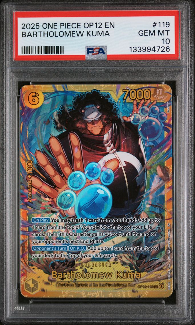 2025 #119 Bartholomew Kuma PSA 10 OP12-Legacy of the Master One Piece