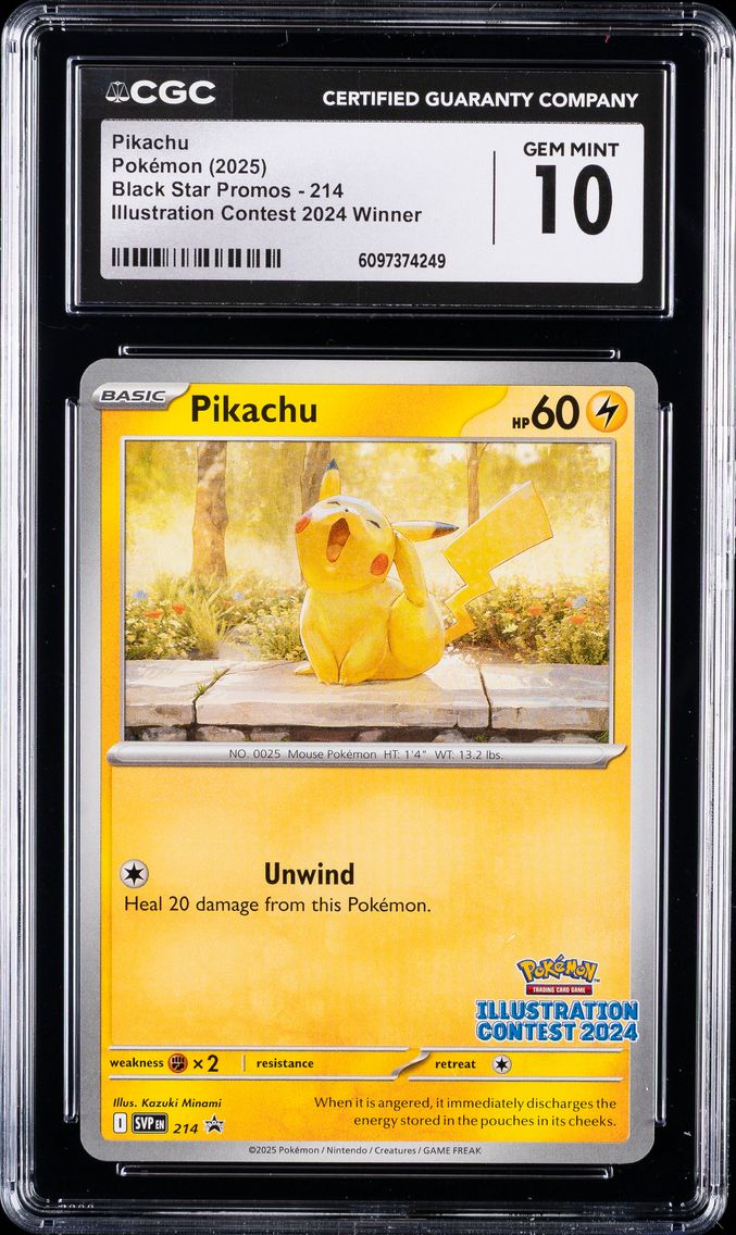 2025 #214 Pikachu CGC 10 Svp EN-SV Black Star Promo Pokemon