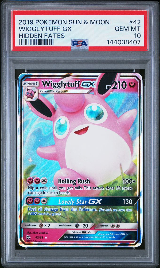 2019 #42 Wigglytuff GX PSA 10 Sun & Moon Hidden Fates
