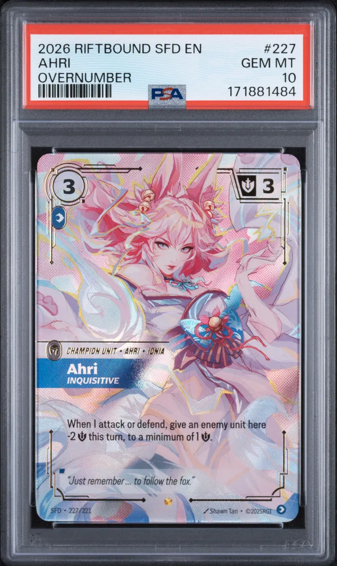 2026 #227 Ahri - Inquisitive PSA 10 Riftbound: League of Legends Sfd-Spiritforged