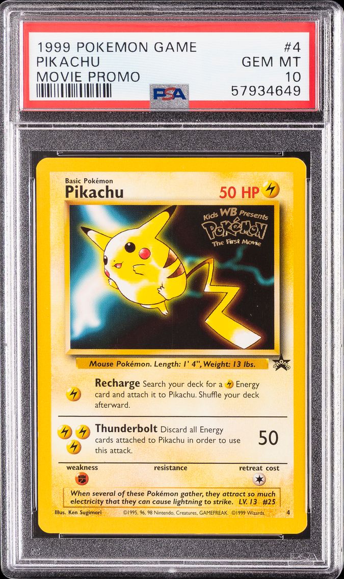 1999 #4 Pikachu PSA 10 Game Movi