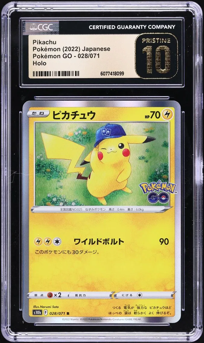 2022 #028 Pikachu-Holo CGC 10 Pristine Go Japanese Pokemon