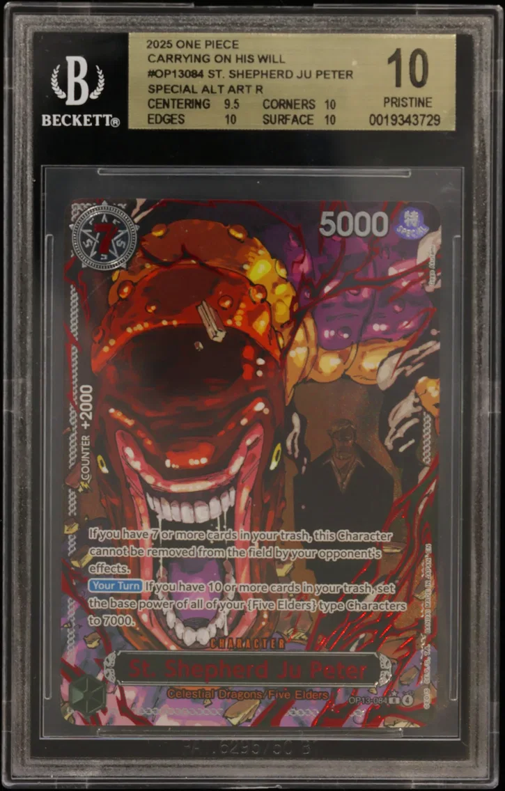 2025 #OP13084 St. Shepherd Ju Peter SPECIAL ALT ART R BGS 10 One Piece Card Game Carrying on His Will