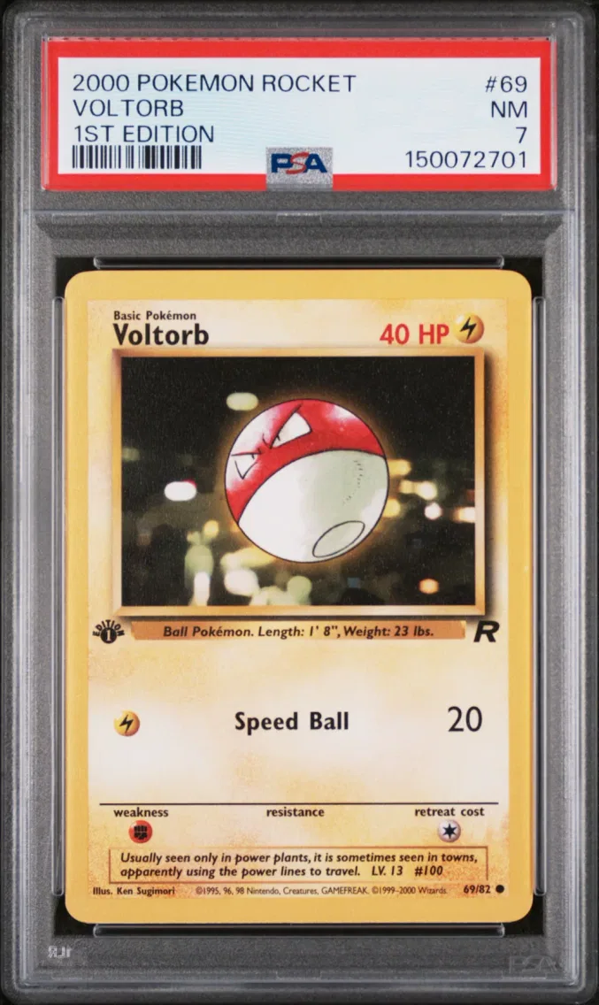 2000 Pokemon Rocket Voltorb 1st Edition Rocket #69 PSA 7