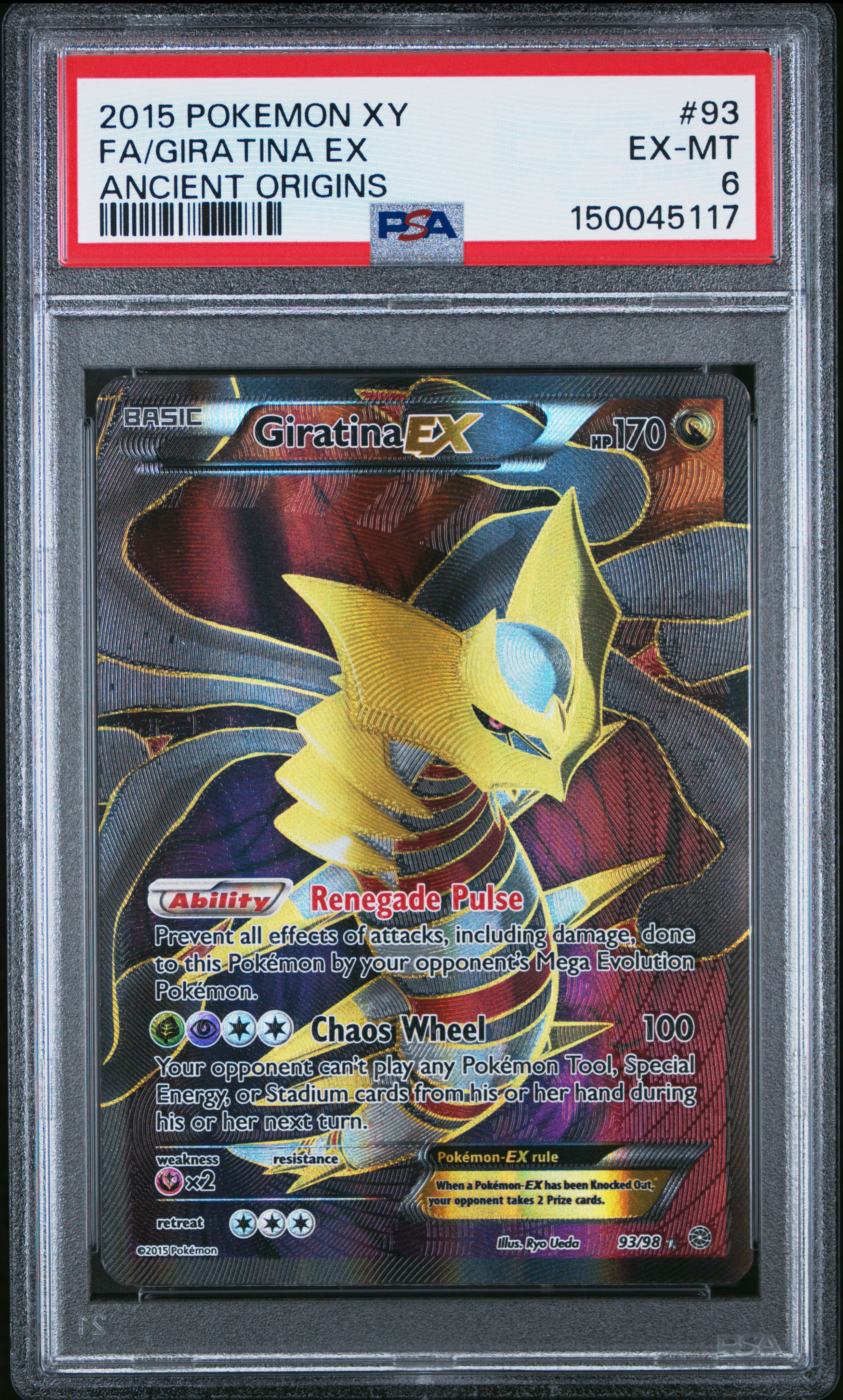 2015 #93 Full Art/Giratina Ex PSA 6 Xy Ancient Origins