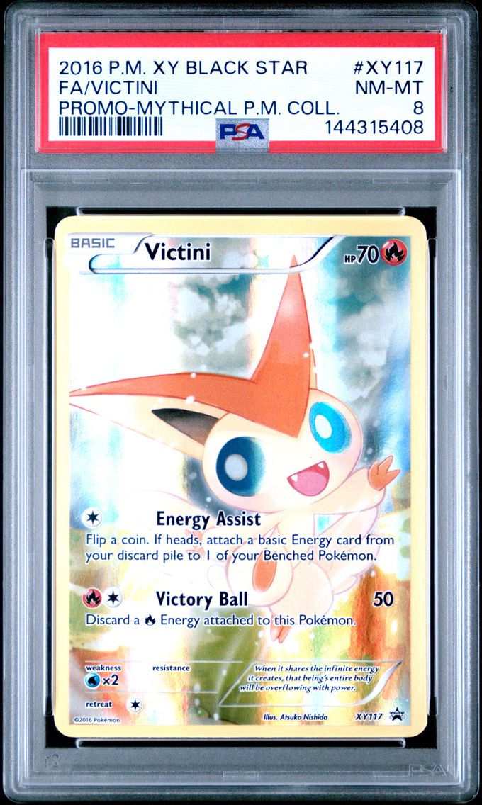 2016 #XY117 Full Art/Victini PSA 8 XY Black Star Promo Pokemon