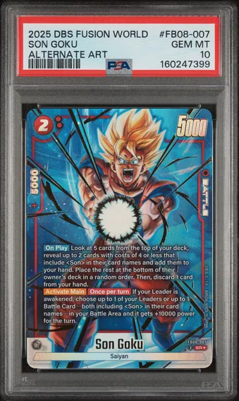2025 #FB08-007 Son Goku PSA 10 Dragon Ball Super Card Game Fusion World Saiyan's Pride
