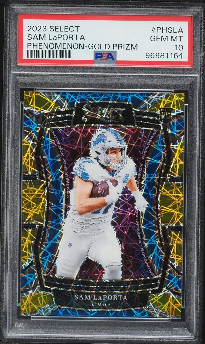 2023 #PHSLA Sam LaPorta PSA 10 Panini Select Phenomenon Football