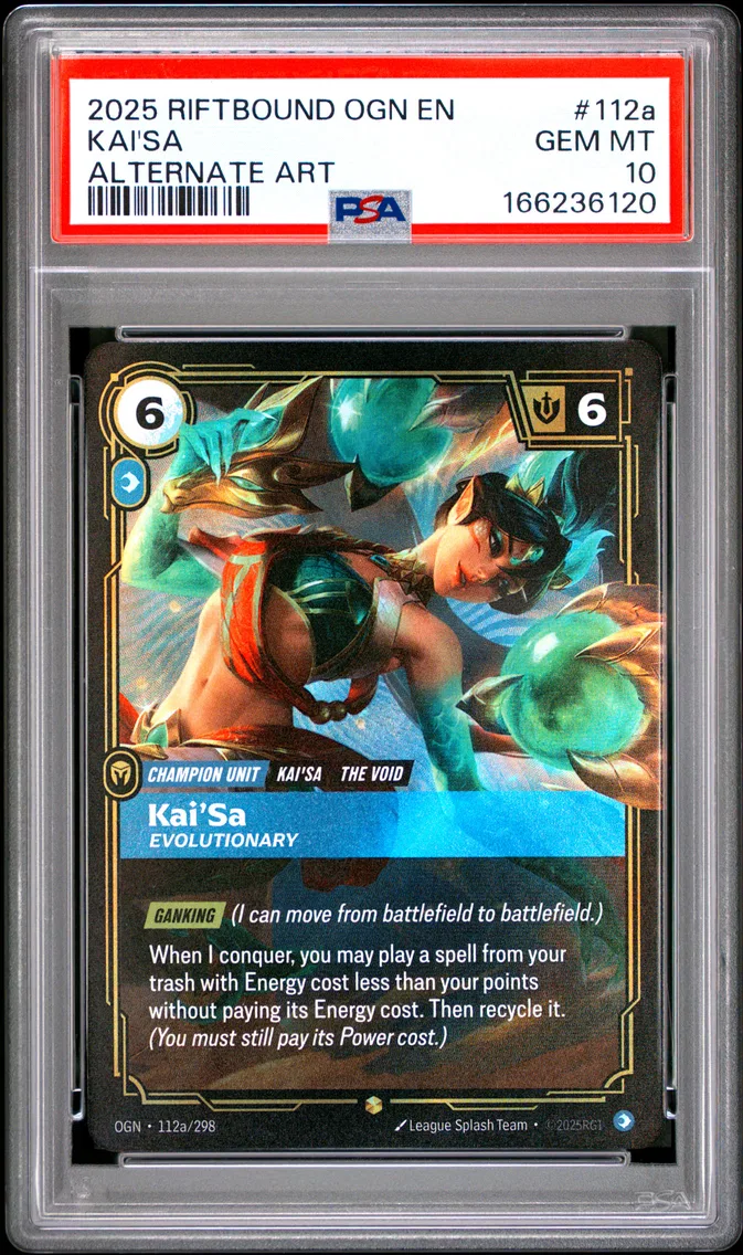 2025 #112a Kai'SA - Evolutionary PSA 10 Riftbound: League of Legends Ogn-Origins