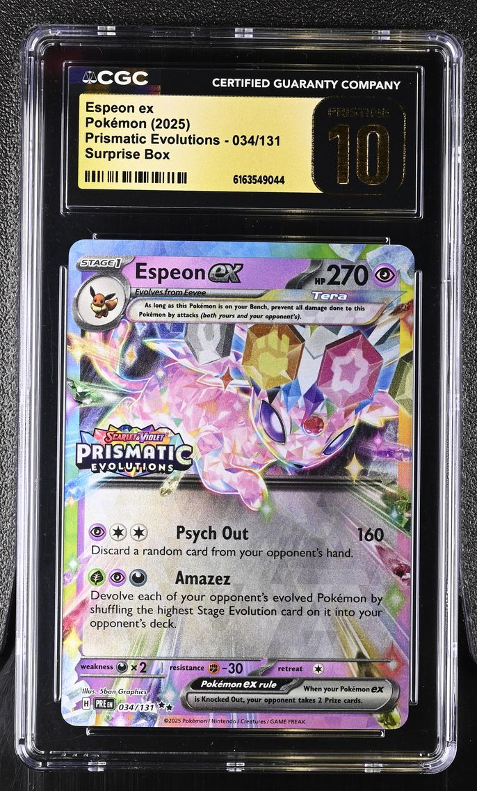 2025 #034 Espeon ex CGC 10 Pristine Prismatic Evolutions - PRE EN - English