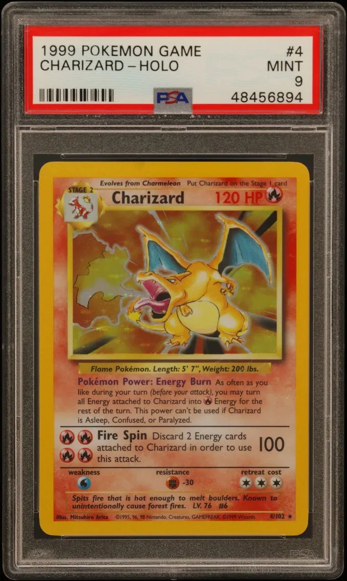 1999 #4 Charizard-Holo PSA 9 Game