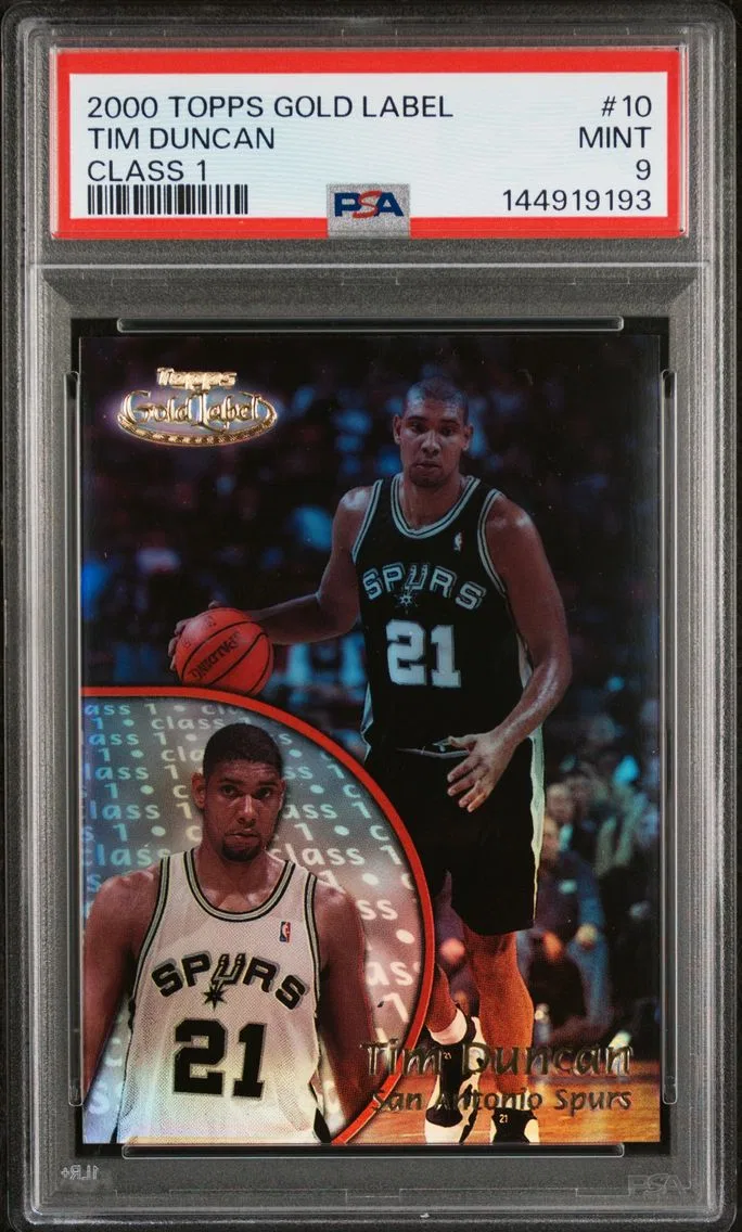 2000 #10 Tim Duncan PSA 9 Topps Gold Label Class 1