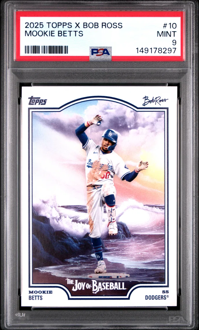 2025 #10 Mookie Betts PSA 9 Topps X Bob Ross the Joy of Baseball