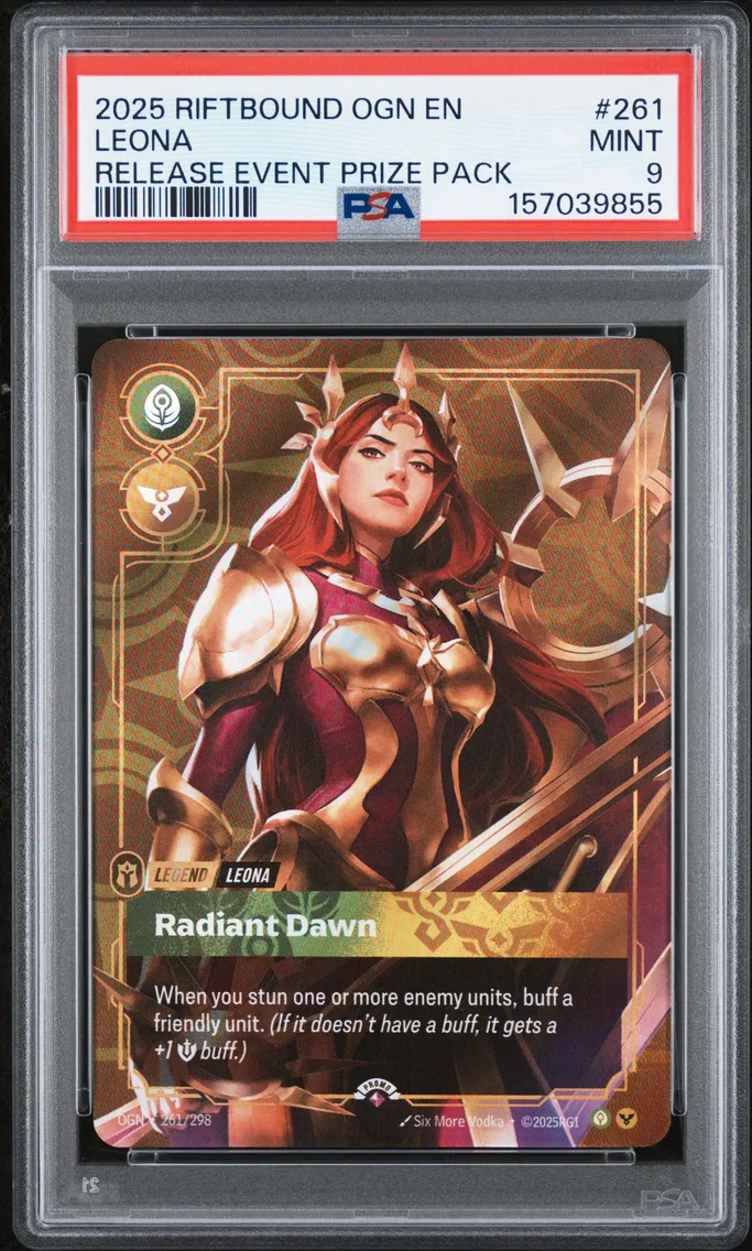 2025 #261 Leona - Radiant Dawn PSA 9 Riftbound: League of Legends Ogn-Origins