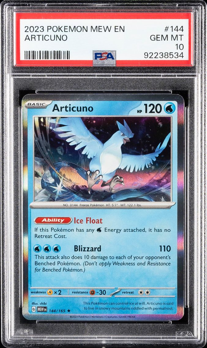 2023 #144 Articuno PSA 10 Mew EN-151 Pokemon
