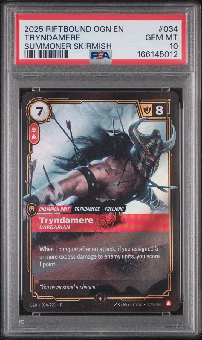 2025 #034 Tryndamere - Barbarian PSA 10 Riftbound: League of Legends Ogn-Origins