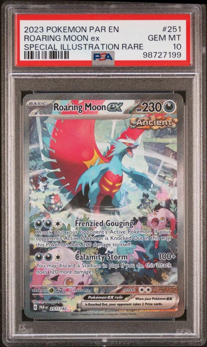 2023 Pokemon Par EN-Paradox Rift Roaring Moon EX Par EN-Paradox Rift #251 PSA 10