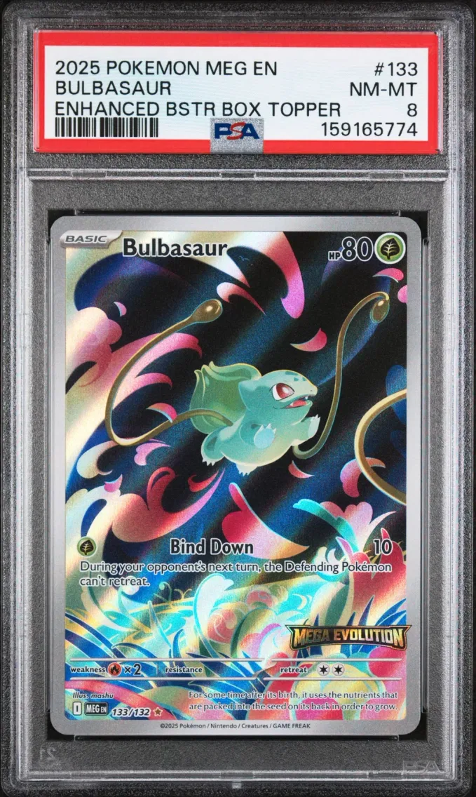 2025 #133 Bulbasaur PSA 8 Meg EN-Mega Evolution
