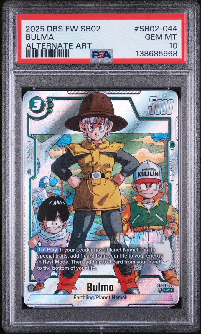 2025 #SB02-044 Bulma PSA 10 Dragon Ball Super Card Game Fusion World Manga Booster 02