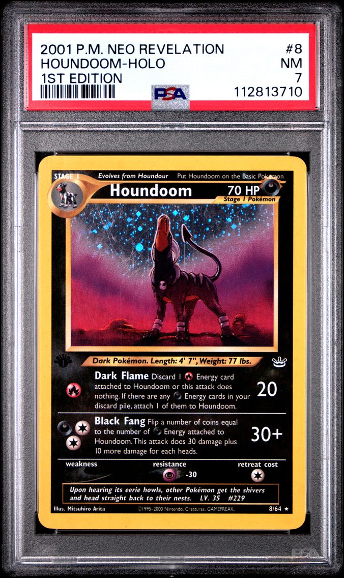 2001 #8 Houndoom-Holo 1st Edition PSA 7 Neo Revelation