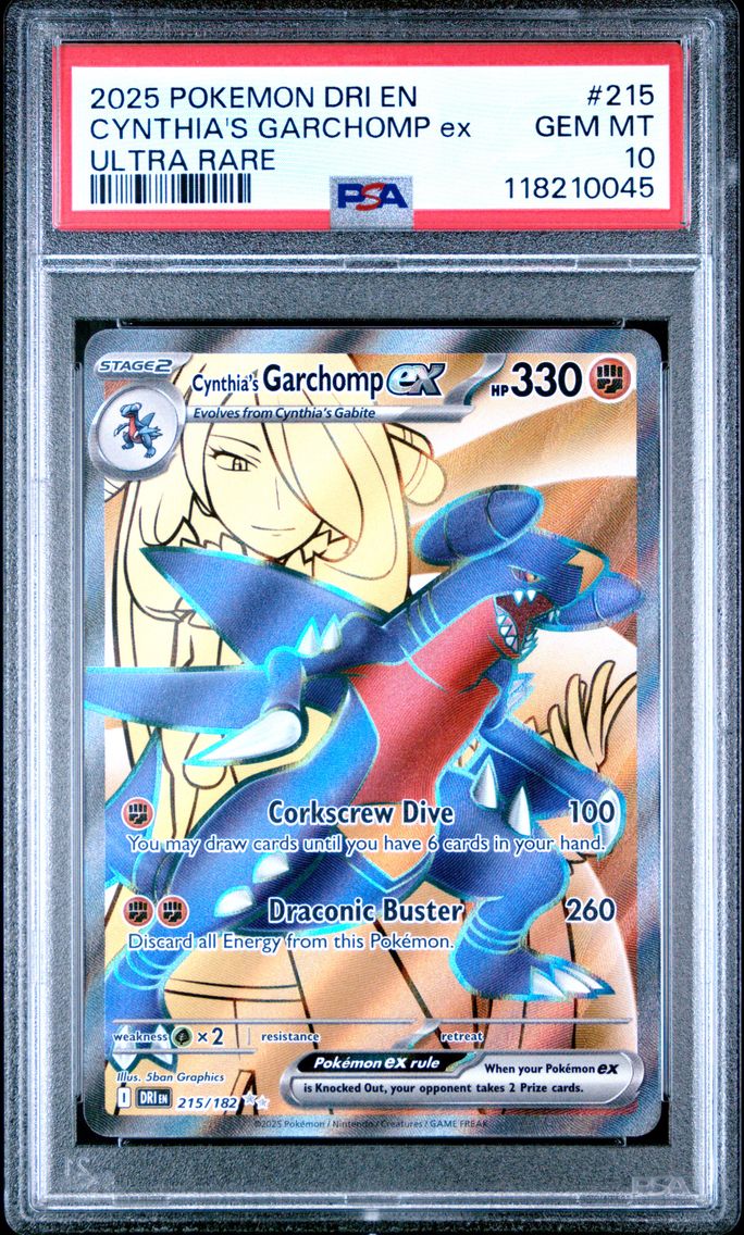 2025 #215 Cynthia's Garchomp EX PSA 10 Dri EN-Destined Rivals Pokemon