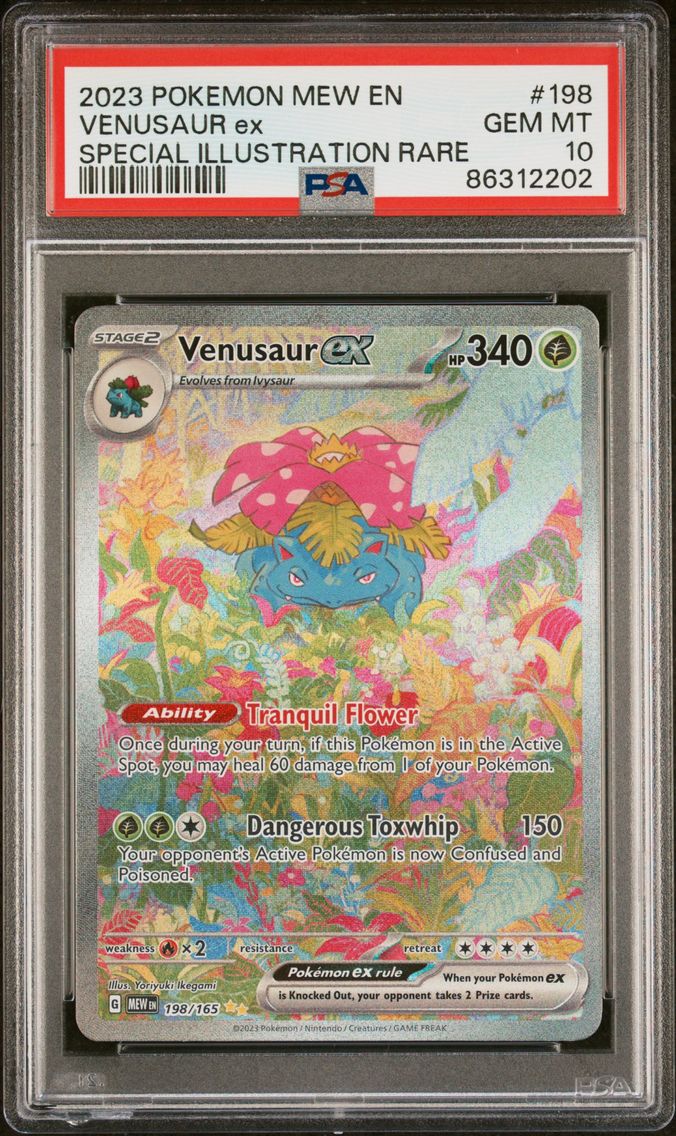 2023 #198 Venusaur EX PSA 10 Mew EN-151 Pokemon