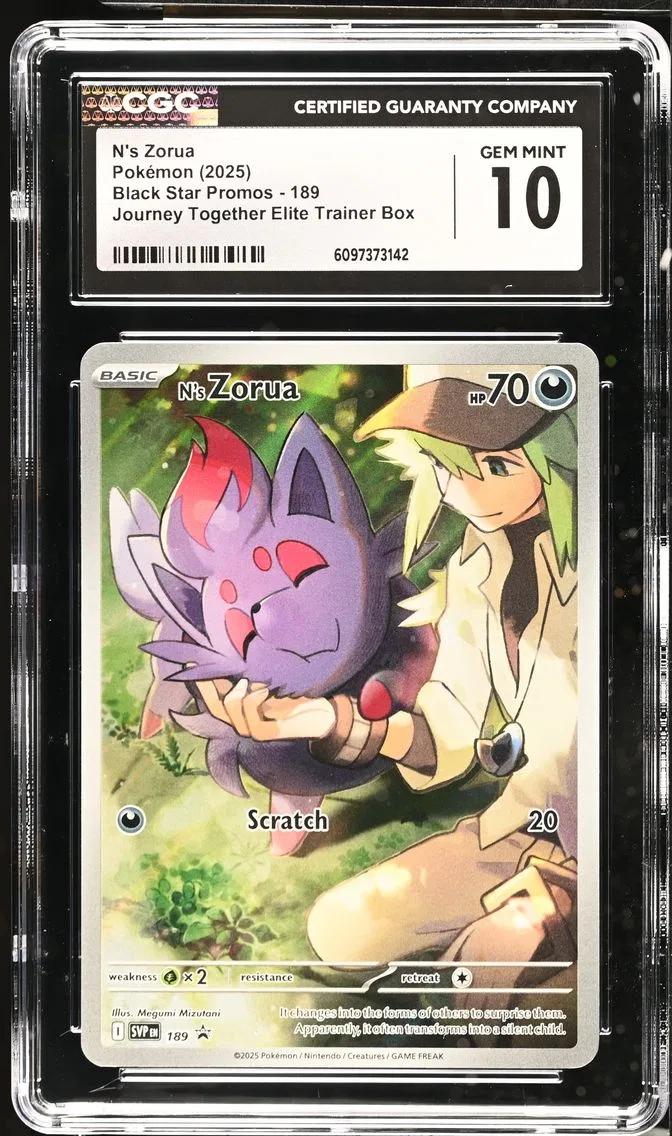 2025 #189 N's Zorua CGC 10 Black Star Promos - Scarlet & Violet SVP EN - English