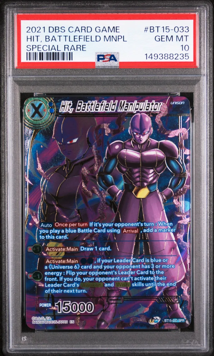 2021 #BT15-033 Hit, Battlefield Manipulator PSA 10 Dragon Ball Super Card Game Series 15 Saiyan Showdown