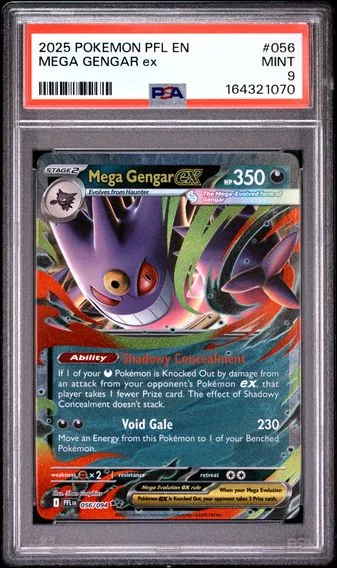 2025 #056 Mega Gengar EX PSA 9 Pfl EN-Phantasmal Flames