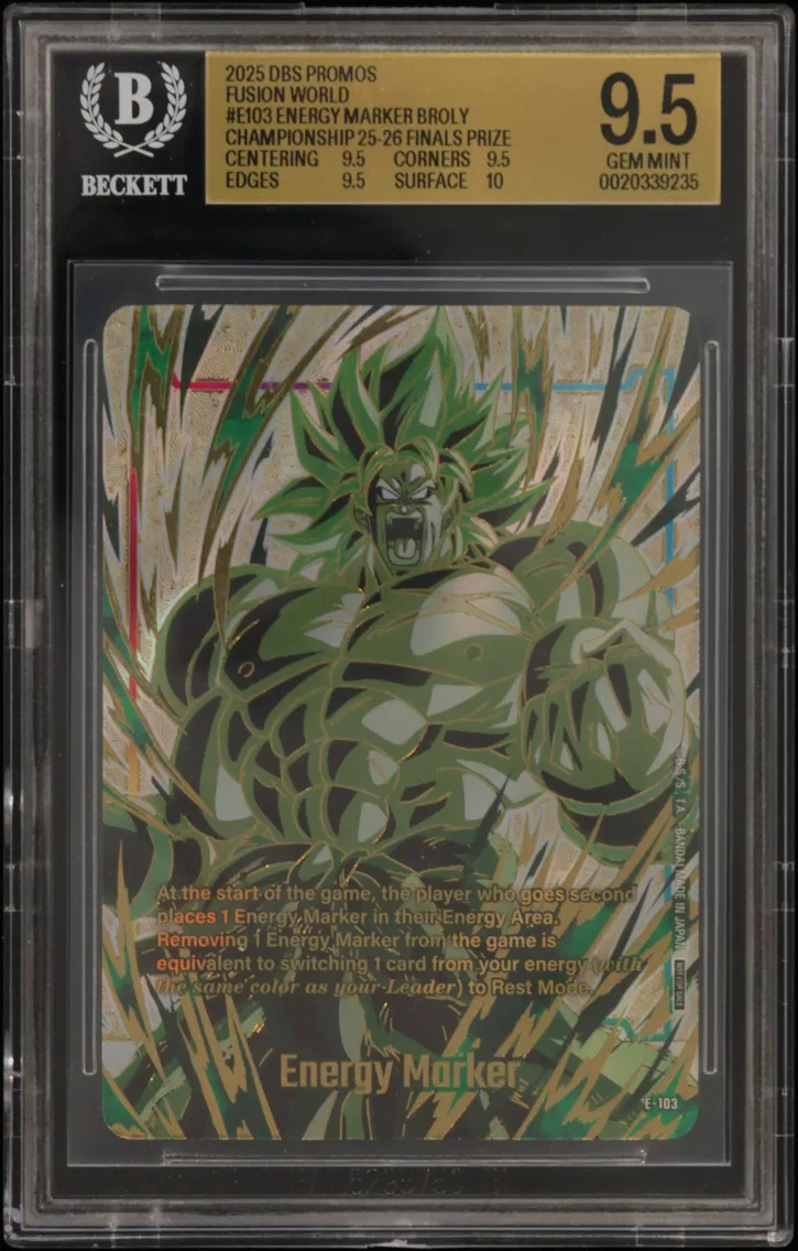 2025 #E103 Energy Marker (Broly)/(Championship 25-26 Finals Participation Prize) BGS 9.5 Dragon Ball Super Card Game Fusion World Promos