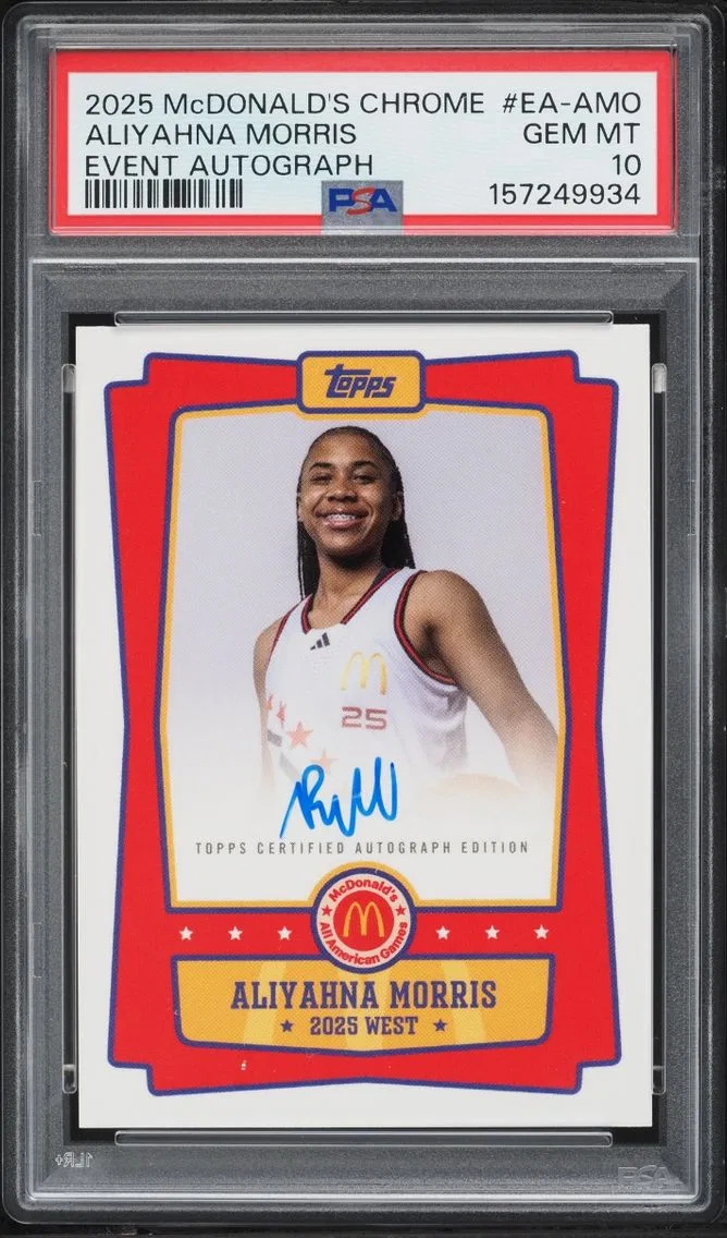 2025 Topps Chrome McDonald's All-American Event Aliyahna Morris AUTO #EA-AMO PSA 10 GEM MINT