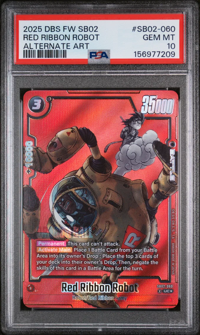 2025 #SB02-060 Red Ribbon Robot PSA 10 Dragon Ball Super Card Game Fusion World Manga Booster 02