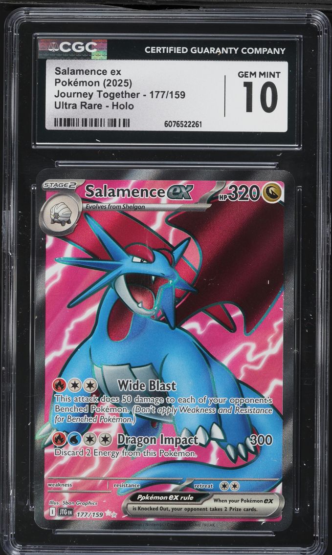 2025 #177 Salamence EX CGC 10 Jtg EN-Journey Together Pokemon