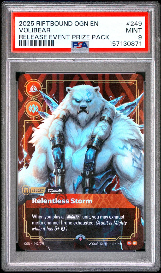 2025 #249 Volibear - Relentless Storm PSA 9 Riftbound: League of Legends Ogn-Origins
