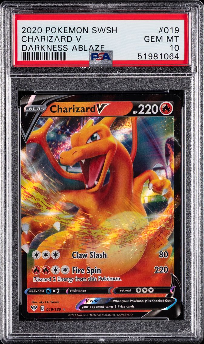 2020 #019 Charizard V PSA 10 Sword & Shield Darkness Ablaze Pokemon