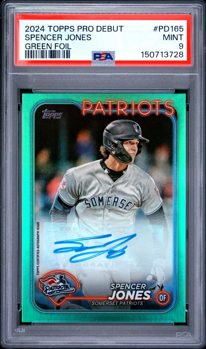 2024 #PD165 Spencer Jones PSA 9 Topps Pro Debut