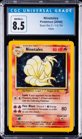 2000 #13 Ninetales-Holo CGC 8.5 Game Base II Pokemon