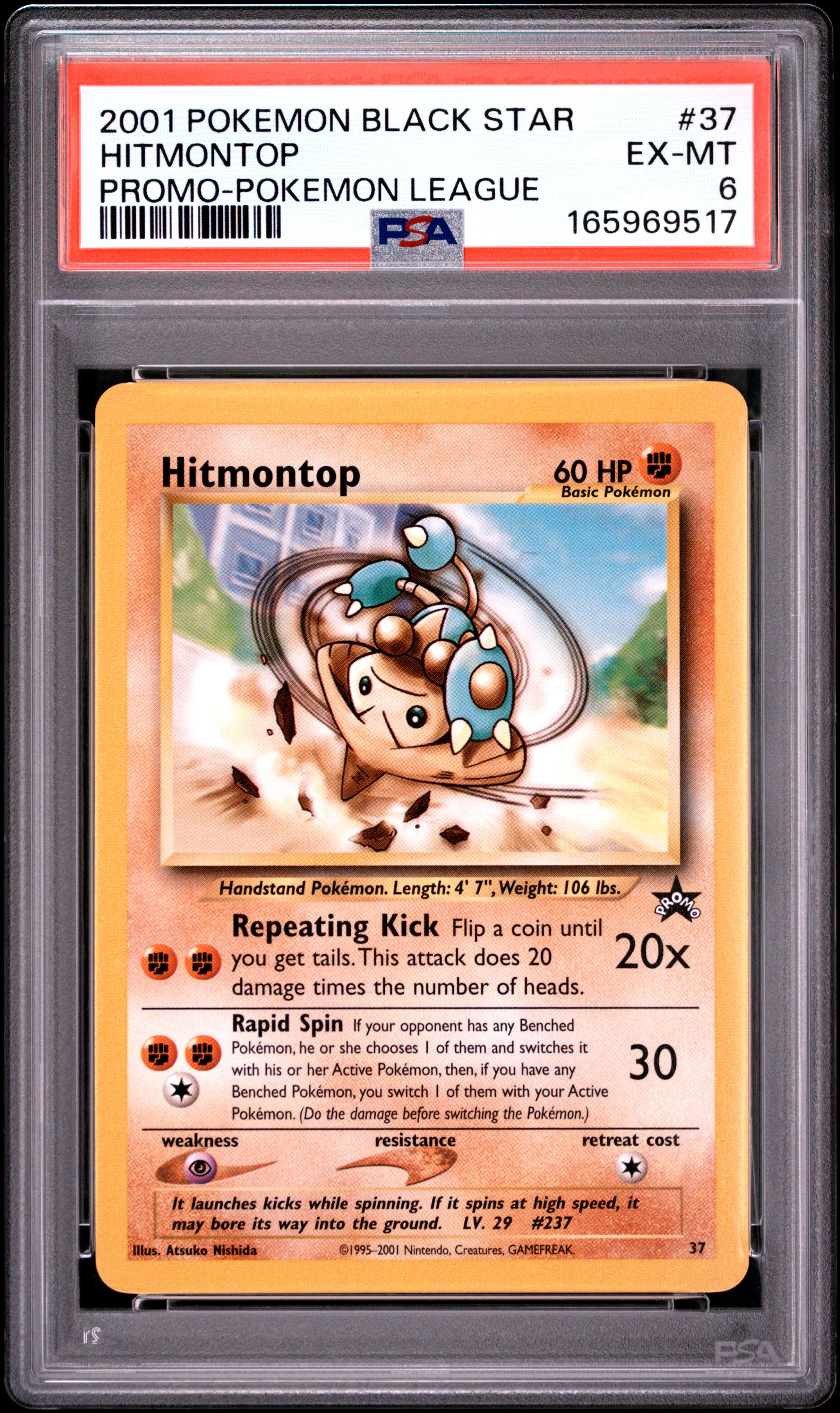 2001 #37 Hitmontop PSA 6 Promo Black Star