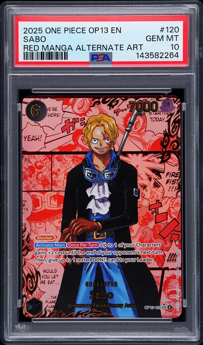 2025 #120 Sabo PSA 10 One Piece OP13-Carrying on His Will