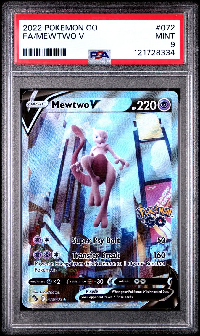 2022 #072 Full Art/Mewtwo V PSA 9 Go Pokemon