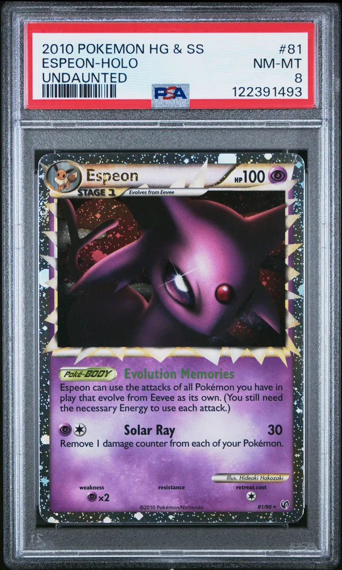 2010 #81 Espeon-Holo PSA 8 Heartgold & Soulsilver Undaunted