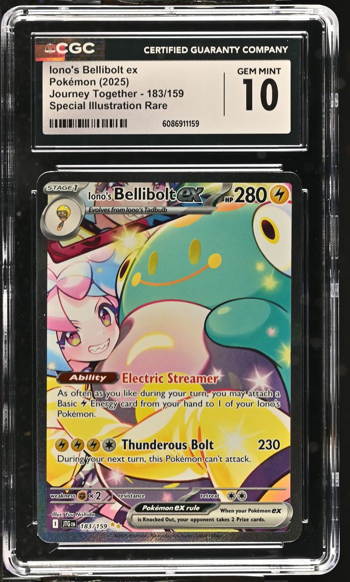 2025 #183 Iono's Bellibolt ex CGC 10 Journey Together - JTG EN - English