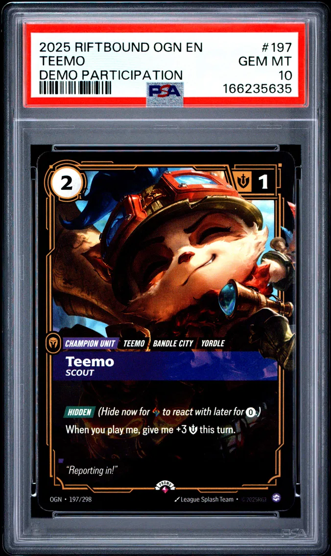 2025 #197 Teemo - Scout PSA 10 Riftbound: League of Legends Ogn-Origins