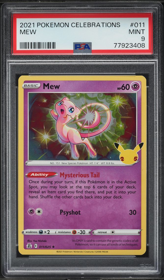 2021 #11 SWORD & SHIELD CELEBRATIONS MEW PSA 9 POKEMON