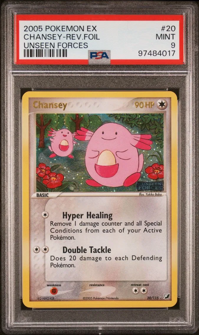 2005 Pokemon EX Unseen Forces Chansey-Reverse Foil Unseen Forces #20 PSA 9